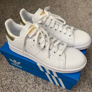 adidas originals stan smith sneakers (white/gold)